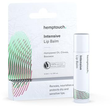 Hemptouch Intensiv pflegender Lippenbalsam mit Hanföl & Bienenwachs (4,5 ml) - Vegane Lippenpflege zur Regeneration trockener, gereizter oder empfindlicher Lippen