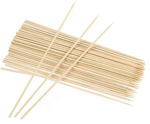 JDXun 100 Stück Grillspieße aus Bambus, 30cm x 3mm | lange Holzspieße Bambusspieße zum Aufspießen von Fleisch, Gemüse und Früchten