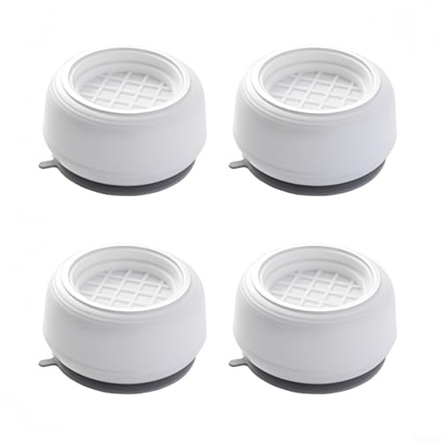 ZiStarlilife Lot de 4 pieds de support pour machine à laver - Anti-vibrations - Antidérapants - Ventouse stabilisatrice pour lave-linge sèche-linge et réfrigérateur - Réduction du bruit (blanc)