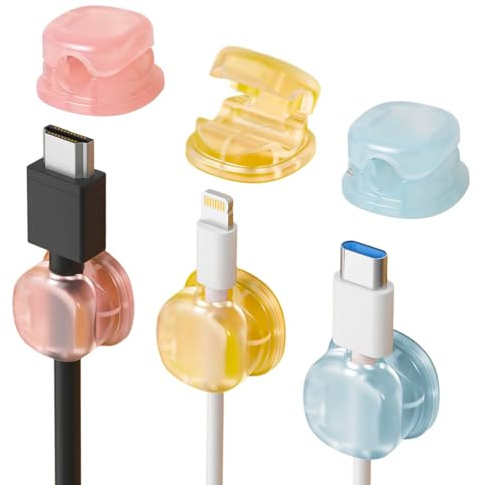 12 Pieces Of Magnetic Cable Management Device,Data Cable Storage Holder,Self-Adhesive Charging Cable Fixing Buckle,Suitable For Office Desks,Bedside Tables,And Walls