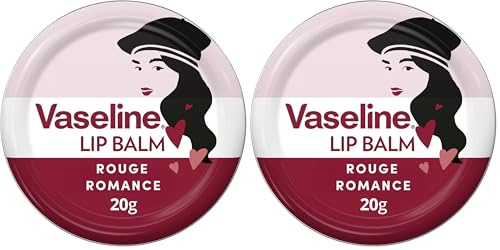 Vaseline Rouge Romance Lip Balm Tin Limited Edition x Emily in Paris For moisturisation and a deep red Parisian tint 20 g (Pack of 2)