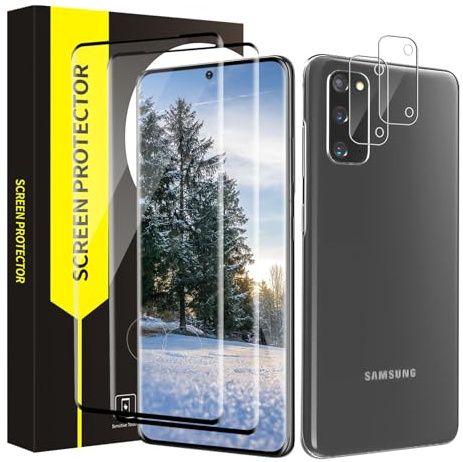 Bodyguard 2+2 Stück Schutzfolie für Panzerglas für Samsung Galaxy S20 5G, 3D-Volle Bedeckung Ultra-Klar Samsung S20 Folie, 9H Härte Stoßfänger Ultrabeständig S20 5G Displayschutzfolie