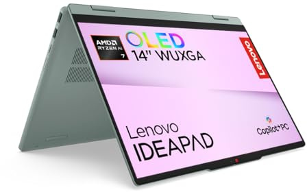 Lenovo IdeaPad 5 | 2-in-1 Laptop | Ryzen AI 7 | 16GB| 1TB | Ohne Netzteil | CoPilot+ PC |14 WUXGA OLED Display| Touch| AMD Ryzen AI 7 445 | 16GB RAM | 1TB SSD |AMD Radeon 840M|QWERTZ|Windows 11 |Grün