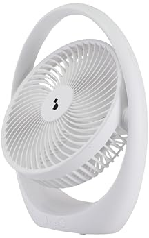 BEPER P206VEN425 Wiederaufladbarer Tischventilator mit LED-Licht, Tragbarer Ventilator 3 Geschwindigkeiten, Nachtlicht 2 Intensität, 5h Autonomie, Einstellbare Neigung, USB
