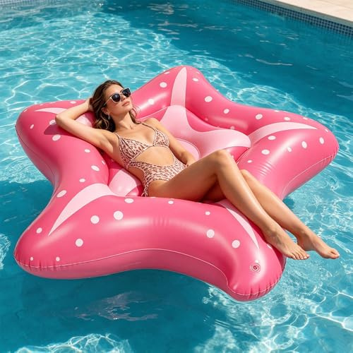 Flotadores Piscina Estrella, 150cm Hinchable Piscina, Colchoneta Piscina Adultos para Fiestas Acuáticas, Verano, Lago, Playa, Flotador de Agua
