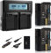 Blumax Lot de 2 batteries Gold Edition remplace Nikon EN-EL15a 2040 mAh + double chargeur | Compatible avec Nikon D7000 D7100 D7200 D500 D600 D610 D750 D800 D810 Nikon 1 V1