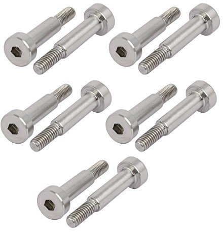 Sourcingmap 10pcs 304 Stainless Steel Hex Socket Shoulder Bolt 5mm Shoulder Dia 16mm Shoulder Length M4 Thread