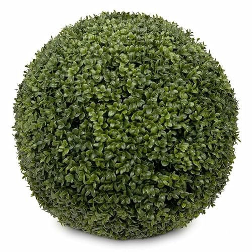 ambico Kunstpflanze Buchskugel Karl 33 - Durchmesser: 33 cm – für Haus und Garten - UV-beständig - Buchsbaumkugel künstlich