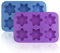 Silikon Schneeflocke Formen, FineGood 2 Stück Kuchen Schokolade Pudding Jelly Seife Muffin Tabletts für Küche Backen Dekoration, 6-cavity – Blau, Violett