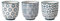 Bloomingville Tazzine Senza Manici Kristina - Tazze da caffè Mug da tè al Latte per Ufficio e Cucina ø 7 x H 7 cm, Blu, Ceramica Gres, Set da 3, capacità 160 ml