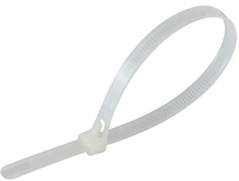 Gocableties 100 Pack of 370mm x 7.6mm Reusable Cable Ties, Heavy Duty White/Natural Releasable Cable Ties, 14 Premium Tie Wraps, Strong Nylon Zip Ties
