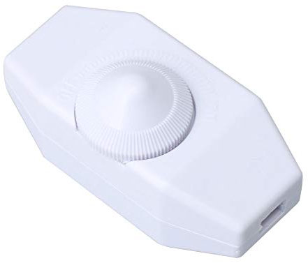 Mxfans White Inline 15-75W Manual Lights Knob Dimmer Switch for Lamps Lights