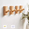 HomeDo Selbstklebend Wandhaken Holz, Kleiderhaken Holz,Klebehaken Holz, Dekorative Garderobenhaken Holz, Vintage Garderobe,Holzhaken,Huthaken (Buche-Rechteck-4er Set)