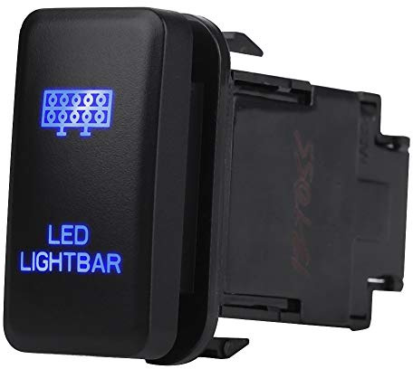LED Lichtleiste Wippschalter EIN-AUS LED-Licht, 12V blaue LED Auto Auto Ein Aus Kippschalter für Hilux Landcruiser VIGO(LED LIGHT BAR Pattern)
