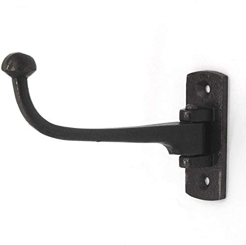antiker schwenkbarer Wandhaken Kleiderhaken Garderobenhaken mit Schrauben, Gusseisen schwarz