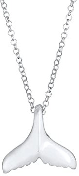 Elli Halskette Damen Walflosse Anhänger Fisch Meer Ozean Sommer Trend in 925 Sterling Silber