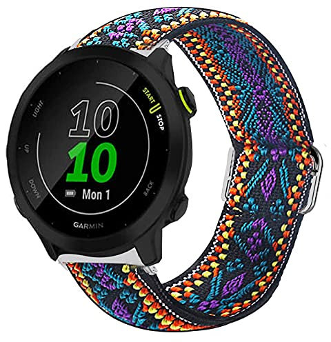 Giaogor Cinturino Compatibile con Garmin Forerunner 55, Braccialetti in Tessuto Regolabile, Morbido ed Elastico, Cinturino di Ricambio per Garmin Forerunner 55 Smartwatch