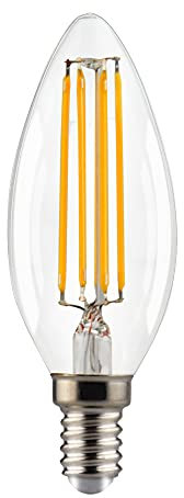 NCC-Licht LED Filament Leuchtmittel Kerze 6,5W = 60W E14 klar 806lm Warmweiß 2700K