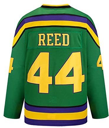 Fulton Reed #44 Mighty Duck Eishockey Trikot Jersey Urlaubs Film Genähte Buchstaben Zahlen Sweatshirts Atmungsaktives Langarm Ice Hockey Jersey,Green,L(Bust:127cm)