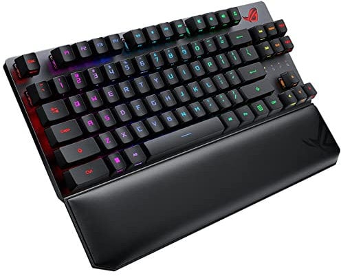 ASUS ROG Strix Scope RX TKL Wireless Deluxe, Tastiera Meccanica, Switch Ottico Meccanici ROG RX Rossi, Porta USB, Tasto CTRL Allargato, Tasto Stealth, Poggiapolsi, Layout Italia, Nero