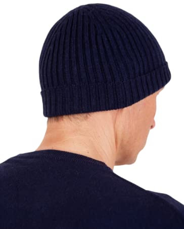 Gemischte Kaschmirmütze Herren Damen Made in Italy Hut Schal Mütze Kaschmir Winter Mütze Unisex Merinowolle Schwarz Grau Weiß Beige Warm Einheitsgröße Pashmina, blau, One size