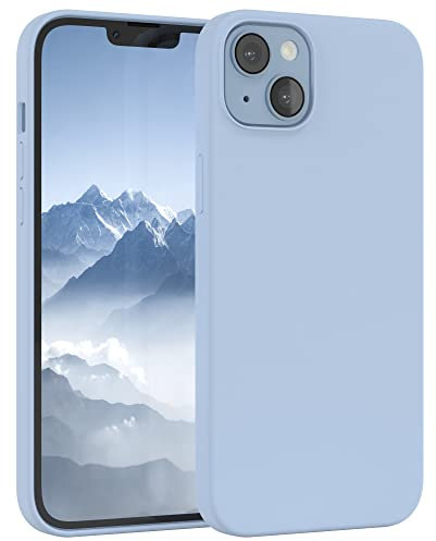 EAZY CASE Premium Silikon Handyhülle kompatibel mit iPhone 14 Plus Slimcover mit Kameraschutz und Innenfutter, Silikonhülle, Schutzhülle, Bumper, Handy Case, Hülle, Softcase, Hellblau