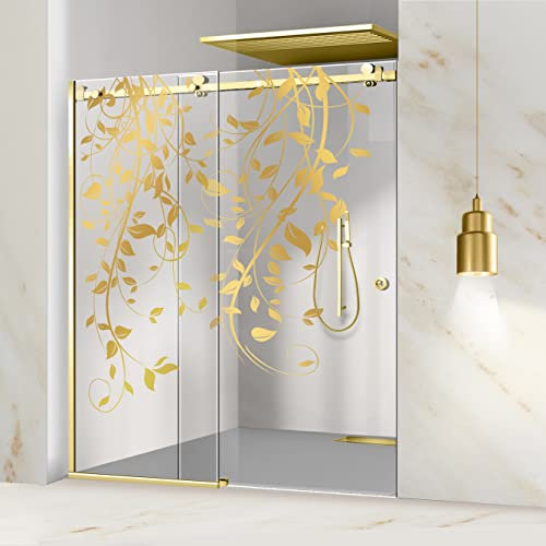 Glissando - Porte de douche coulissante - Modèle Danse - Dimensions : 180 x 205 cm à partir de 140/150/160/170/180 x 205 cm - Verre transparent - Motif sablé nano - 180 x 205 cm - Gauche