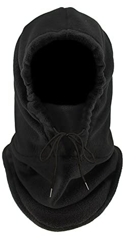 MIVAIUN Sturmhaube, Thermo-Fleece-Kapuze, Schwarz Balaclava, Winter Gesichtsmaske für Herren Damen, Verstellbare Skimaske, Gesichtsmaske Warm, Multifunktional Motorradmaske, Einheitsgröße (Schwarze)