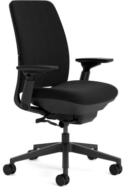 Steelcase Amia Ergonomischer Bürostuhl mit LiveBack Lumbalstütze und 4D-Armlehnen Onyx, 68 x 56.5 x 99