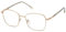 Zadig & Voltaire Quadratisch Edelstahl Brillen in Shiny Copper Gold für Damen, Brille mit Sehstärke, optional mit Sonnenbrillen tönung oder Blaulichtfilter (Modell VZV352)