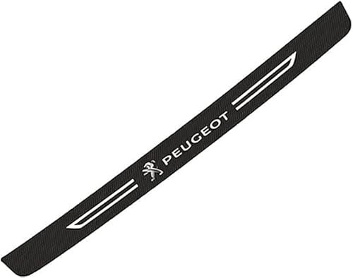 JIOWAX Arrière Protection des Pare-Chocs pour Peugeot 108 406 407 408 206 207 208 306 307, Bandes de Protection de Coffre en Fiber de Carbone de Voiture Anti-Rayures Plaque Seuil de Coffre
