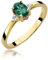 Lumari Gold - Verlobungsring Damen Ring Gold 585 Echtgold 14k Gelbgold mit natürlichem Diamanten Damen Solitär Versprechen Ring Smaragd Edelstein - Ringe Frauen - Brillanten