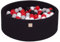 MEOWBABY Piscine à balles pour bébé – Fosses a Boules 90x30cm pour Enfants avec 200 balles – Piscine a Balle en Coton Enfant, Noir
