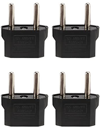 KVSERT Adaptateur Secteur Prise Electrique US Chine vers Europe France - Lot de 4 - Noir - Type A ou I - F - 220V AC