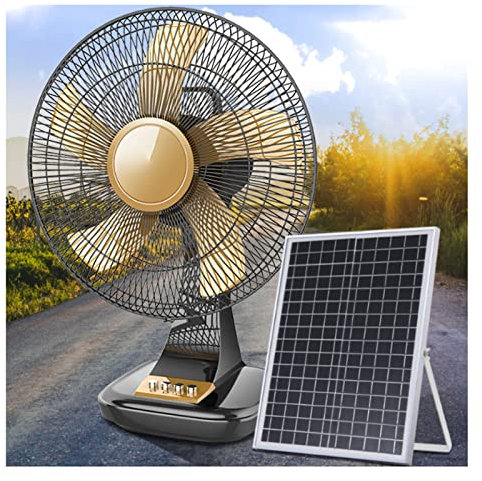 LAZULZ Solar Panel Fan Solar Powered Fan Portable Desktop Desktop Cooling Fan, USB Powered, Strong Wind, Quiet Operation, Suitable For Home Office Car Outdoor Travel (Size : 12in)