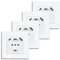 CNBINGO - Juego de 4 enchufes Schuko con conector USB, puerto USB-A y tipo C máx. 2,1 A total, enchufe empotrado con garras, enchufe de pared con marco de cristal en blanco, 1 compartimiento