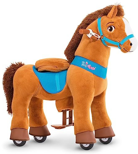 PonyCycle Esencial Modelo E Caballo para Niños Balancin con Ruedas Pony Juguete para Montar (con Freno/Talla 3 para 3-4 años) Caballo Marrón - E337