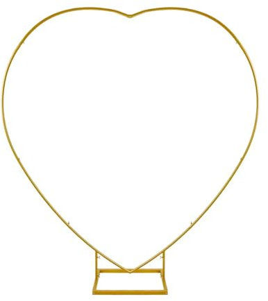 Trimming Shop Heart Balloon Arch Stand 6.5ft Party Decoration Gold Balloon Arch Metal Frame for Birthday Wedding Valentines Baby Shower Bridal Proposal Engagement Background Decor
