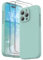 SURPHY Design for iPhone 15 Pro Max Case, Liquid Silicone [2 x Screen Protectors & 1 x Lanyard] Protection for Each Lens Shockproof Cover for iPhone 15 Pro Max 6.7 inch 2023, Mint Green