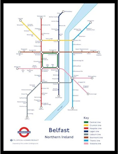 The Happy Puzzle Company - Belfast Underground Jigsaw Map 1000 Pieces - Jigsaw Puzzles for Adults 1000. This is an official Transport For London licenced product.
