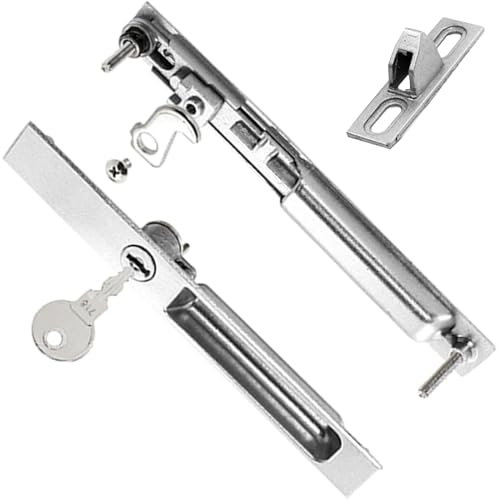 ZHEHUA Verrou à Crochet Double Face pour Portes Coulissantes – serrure baie coulissante aluminium, securite fenetre coulissante avec clé serrure de porte veranda