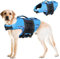 CITÉTOILE Gilet de Sauvetage pour Chien, Bouée de Sauvetage Réglable avec Poignée, Maillot de Bain de Sécurité Aquatique pour Piscine de Plage, Bleu, XL