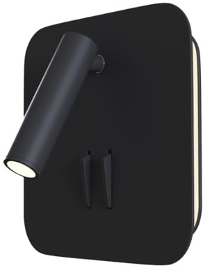 MAYTONI IOS 176 Wandleuchte innen –Wandlampe mit Schwenkspot - Leuchte aus Aluminium - Wohnzimmerlampe, Schlafzimmerlampe, Flurlampe - Schwarz