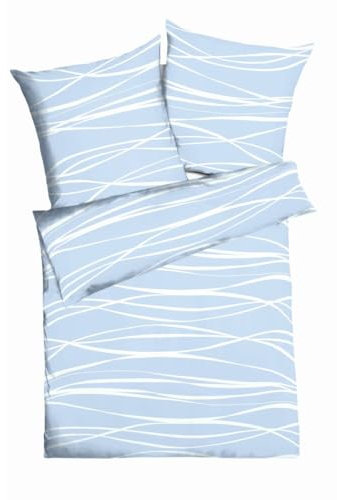 Kaeppel Bettwäsche Motion Colours Mako Satin - 100% Baumwolle (Blau, 1 x 80x80 + 1 x 155x220 cm)