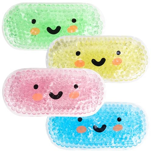 Hilph Kühlpads für Kinder mit ungiftigem Gel, 13.5x6.3cm Kleine Kühlakkus zur Temperaturregulation – 4 Stück