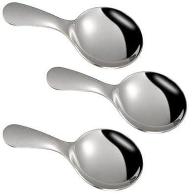 Cuillères en Manches Courtes,3 PCS Mini Pelle à Farine en Acier Inoxydable Cuillère à Cuillère à thé Mélange pour Dessert Thé Glacé Café Thé en Vrac Sucre ou Farine Cuillère à Soupe