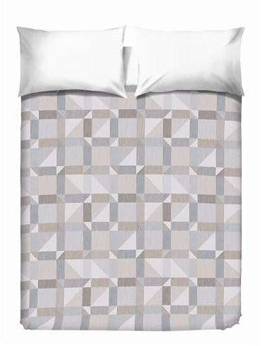 PENSIERI DELICATI Copriletto Matrimoniale 260 x 280 cm, Telo Singolo 100% Cotone Pique, Ideale Come Arredo, Coperta Salva Letto 2 Piazze, Fantasia Atene Beige, 100% Made in Italy