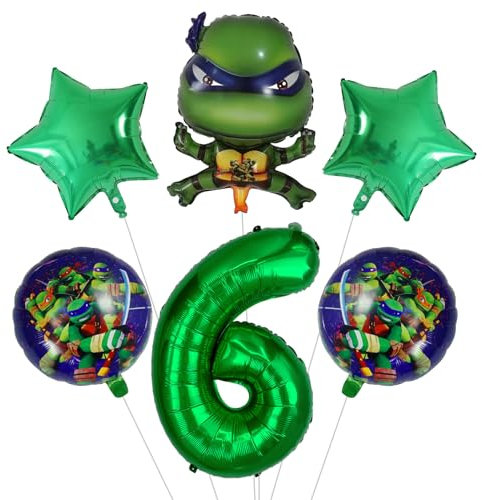 6 Stück Geburtstags Deko,Geburtstagsdeko 6 Jahre, Kindergeburtstag Deko, Folienballon Geburtstagsparty-Deko Set,Party für den Geburtstag von Mädchen und Jungen