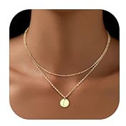 Finrezio Kette Gold Damen Kette Mit Buchstaben 31 Karat Vergoldete Halskette Namen Kette Buchstaben Anhänger Personalisierte Goldene Kette Für Damen Mädchen Beste Freundin Geschenk Schmuck
