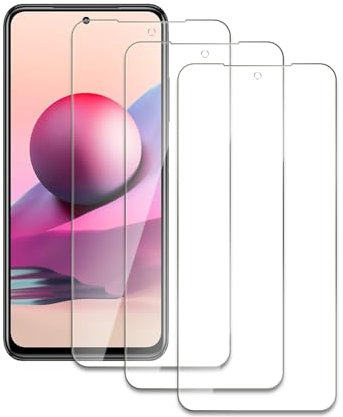 3 Piezas Protector de Pantalla para Xiaomi Redmi Note 10 5G, Ultra HD Cristal Templado, 9H Dureza, Anti Arañazos, Sin Burbujas, Antihuellas, Ultra Resistente